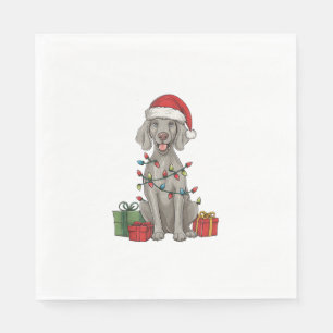 Kerstverlichting Santa Hat Weimaraner Dog Christma Servet