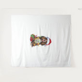 Kerstverlichting Santa Hat Welsh Springer Spaniel  Wandkleed (Voorkant (horizontaal))
