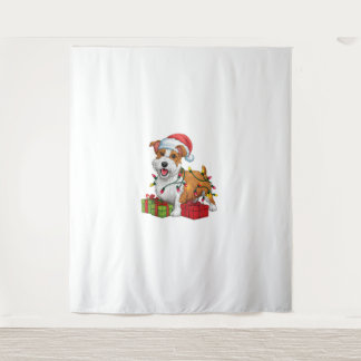 Kerstverlichting Santa Hat Welsh Terrier Dog Kerst Wandkleed