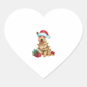 Kerstverlichting Santa Hat Wheaten Terrier Dog Chr Hart Sticker