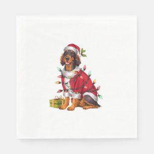 Kerstverlichting Santa Irish Setter Dog Kerstmis Servet