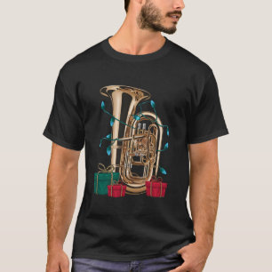 Kerstverlichting Santa Musical Tuba Kerstmis T-shirt