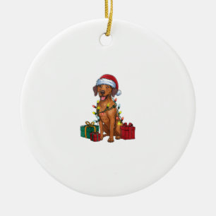 Kerstverlichting Santa Rhodesian Ridgeback Dog Chr Keramisch Ornament