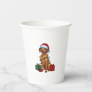 Kerstverlichting Santa Rhodesian Ridgeback Dog Chr Papieren Bekers