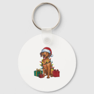 Kerstverlichting Santa Rhodesian Ridgeback Dog Chr Sleutelhanger
