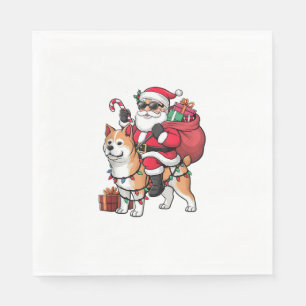 Kerstverlichting Santa Riding Akita Inu Dog Christ Servet