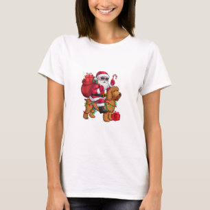 Kerstverlichting Santa Riding Goldendoodle Dog Chr T-shirt