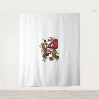 Kerstverlichting Santa Riding Great Dane Dog Kerst Wandkleed