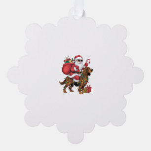 Kerstverlichting Santa Riding Irish Setter Dog Chr Ornament Kaart