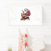 Kerstverlichting Santa Riding Yorkshire Terriër Ho Spandoek (Insitu)
