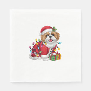 Kerstverlichting Santa Shih Tzu Dog Kerstmis Servet