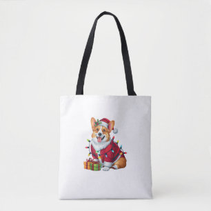 Kerstverlichting Santa Welsh Corgi Dog Christmas Draagtas