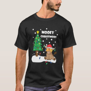 Kerstverlichting Schotse Hooglanders Horrorsweater T-shirt