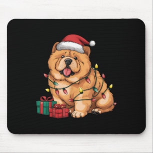 Kerstverlichting Sinterklaas Hoed Chow Chow Hond K Muismat