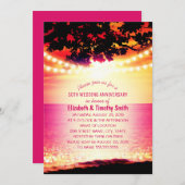 Kerstverlichting Strand Bruiloft Jubileum Kaart (Voorkant / Achterkant)