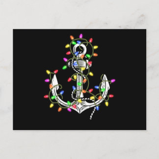 Kerstverlichting tijdens zeilcruise briefkaart