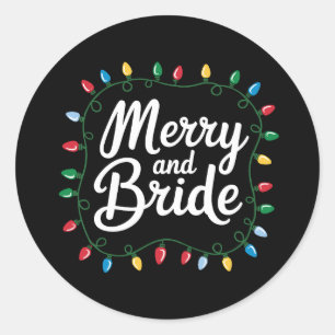 Kerstverlichting voor bruiloft en feestdagen ronde sticker