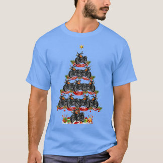 Kerstverlichting voor de kerstcyclus van de motorf t-shirt