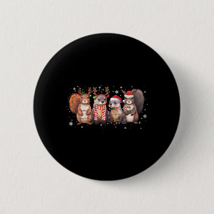 Kerstverlichting voor eekhoorns Funny Xmas eekhoor Ronde Button 5,7 Cm