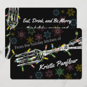 Kerstverlichting vork uit de keuken van kaart (Voorkant / Achterkant)