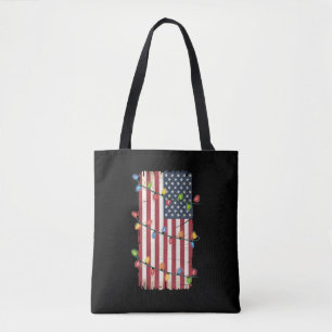 Kerstverlichting VS Vlag Patriottische Veteraan Ke Draagtas