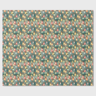 Kerstverlichting Watercolor Naadloos Patroon Cadeaupapier