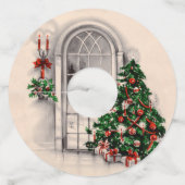 Kerstverlichting Wijnglaslabel (Voorkant)