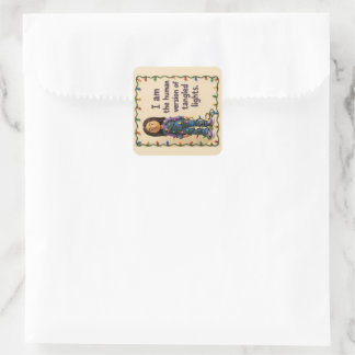Kerstverlichtingsansichtkaart Vierkante Sticker