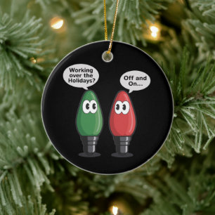 Kerstverlichtingsgrap Lichtlamp Werkend Uit Aan   Keramisch Ornament
