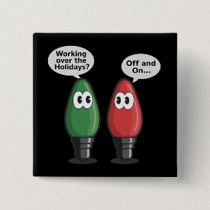 Kerstverlichtingsgrap Lichtlamp Werkend Uit Aan   Vierkante Button 5,1 Cm