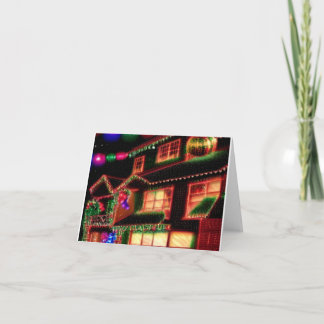 Kerstverlichtingshuis wenskaart kaart