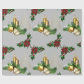 Kerstverpakken Gold-kaars Cadeaupapier (Vlak)