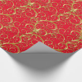 Kerstverpakken papier-Majesteit Gold Swirls Cadeaupapier (Hoek)