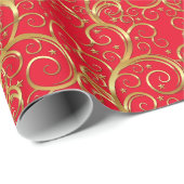 Kerstverpakken papier-Majesteit Gold Swirls Cadeaupapier (Rol Hoek)