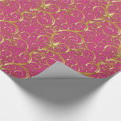 Kerstverpakken papier-Majesteit Golden Swirls Cadeaupapier (Hoek)