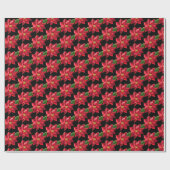 Kerstverpakken Papier-rood Poinsettias Cadeaupapier (Vlak)