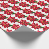 Kerstverpakken Papier-rood Poinsettias Cadeaupapier (Hoek)