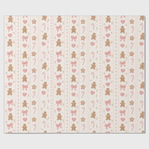 Kerstverpakkings papier met gingerbread coquette