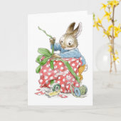 Kerstverpakkingskonijn Kaart (Gele Bloem)