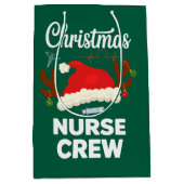 Kerstverpleegster Crew Santa Hat Kerstmis Medium Cadeauzakje (Voorkant)