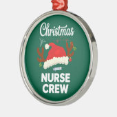Kerstverpleegster Crew Santa Hat Kerstmis Metalen Ornament (Links)