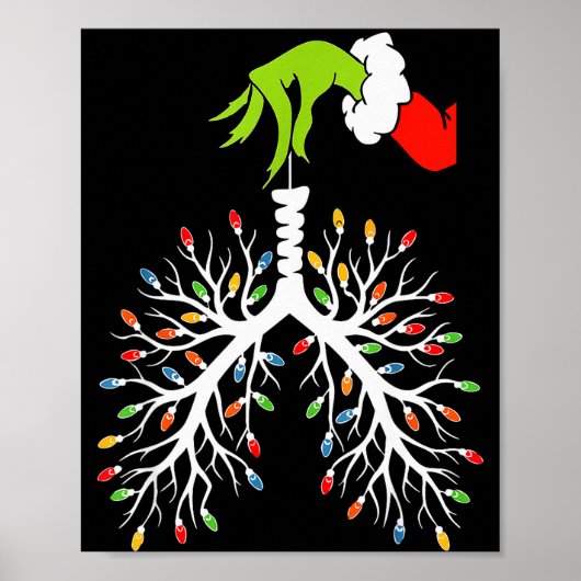 Kerstverpleegster Long Kerstlichtjes Grappige Long Poster (Voorkant)