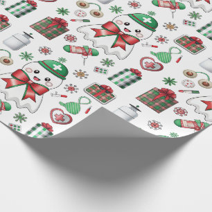 Kerstverpleegster met stethoscoop Kerstverpleegste Cadeaupapier