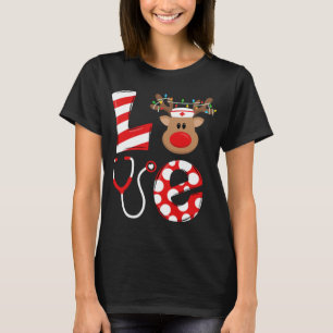Kerstverpleegster NICU RN Santa Reindeer Nur T-shirt