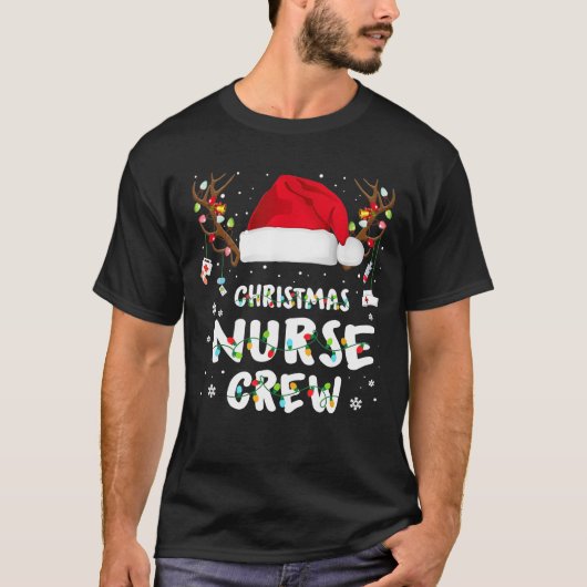 Kerstverpleegster Santa Hat Reindeer Merry Chri T-shirt (Voorkant)