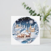 Kerstversierde kerstkaart (Staand voorkant)