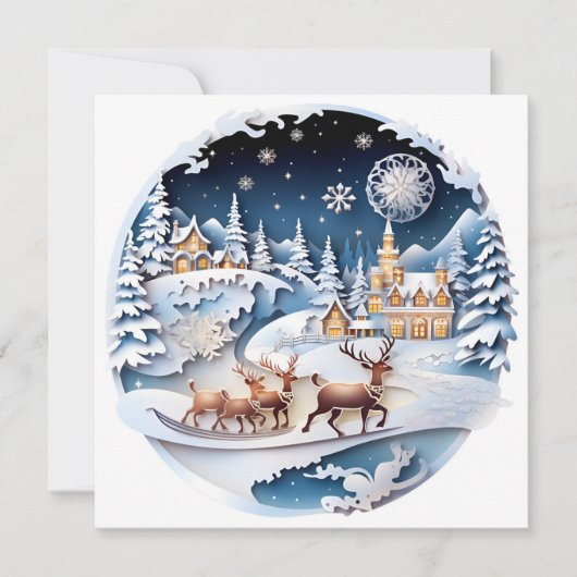 Kerstversierde kerstkaart (Voorkant)