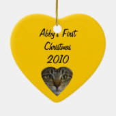 kerstversiering: 1e kat keramisch ornament (Achterkant)