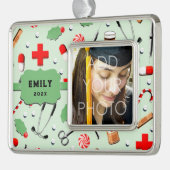 kerstversiering Afstuderen van de verpleegschool Verzilverd Kader Ornament (Links)