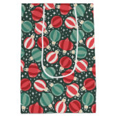 Kerstversiering Baubles rood groen Medium Cadeauzakje (Achterkant)